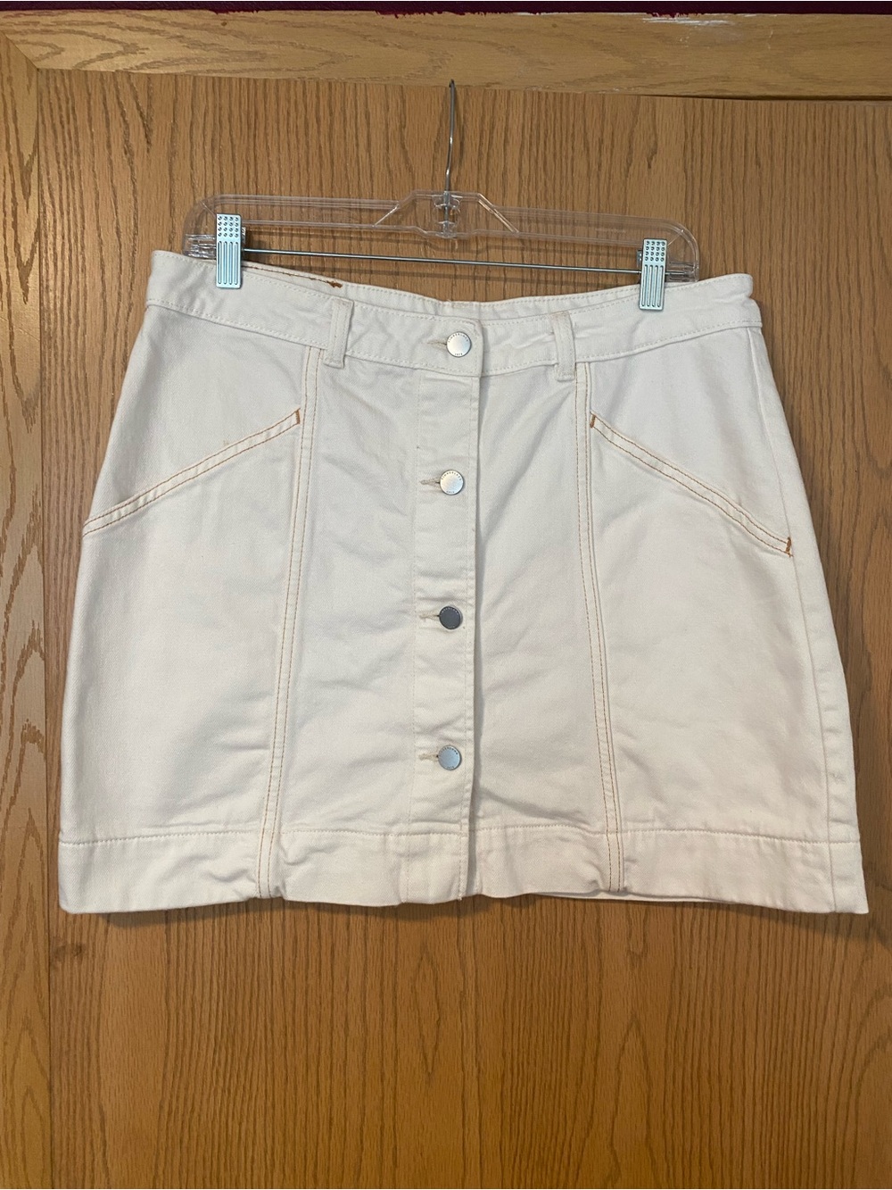 Timberland Cream Button-Front Mini Skirt